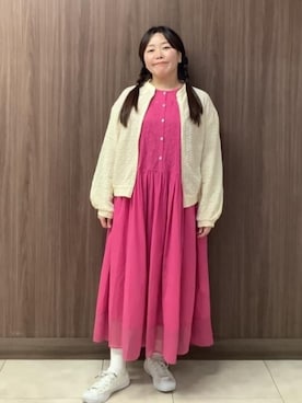 「Jocomomola（ホコモモラ）のアイテム（ブルゾン）」を使った、Jocomomolaさん（レディース・153cm）の春コーディネート