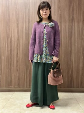 「Jocomomola（ホコモモラ）のアイテム（パンツ）」を使った、Jocomomolaさん（レディース・160cm）の秋コーディネート