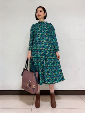 「Jocomomola（ホコモモラ）のアイテム（ワンピース/ドレス）」を使った、Jocomomolaさん（レディース・165cm）の秋コーディネート