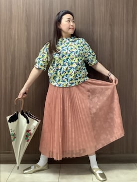 「Jocomomola（ホコモモラ）のアイテム（スカート）」を使った、Jocomomolaさん（レディース・160cm）の春コーディネート