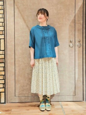 「Jocomomola（ホコモモラ）のアイテム（スカート）」を使った、Jocomomolaさん（レディース・158cm）の夏コーディネート