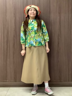 「Jocomomola（ホコモモラ）のアイテム（帽子）」を使った、Jocomomolaさん（レディース・160cm）の春コーディネート
