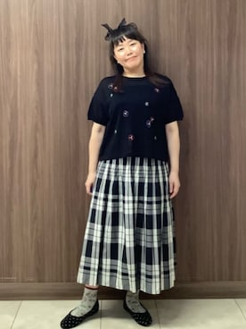 「Jocomomola（ホコモモラ）のアイテム」を使った、Jocomomolaさん（レディース・153cm）の夏コーディネート