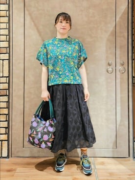 「Jocomomola（ホコモモラ）のアイテム（シューズ）」を使った、Jocomomolaさん（レディース・158cm）の夏コーディネート