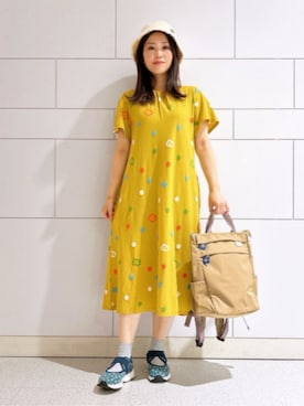 「Jocomomola（ホコモモラ）のアイテム（ワンピース/ドレス）」を使った、Jocomomolaさん（レディース・159cm）の夏コーディネート