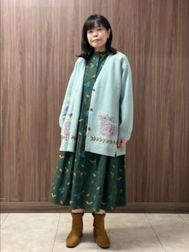 「Jocomomola（ホコモモラ）のアイテム（ワンピース/ドレス）」を使った、Jocomomolaさん（レディース・158cm）の秋コーディネート
