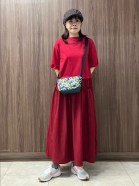 「Jocomomola（ホコモモラ）のアイテム（帽子）」を使った、Jocomomolaさん（レディース・159cm）の夏コーディネート