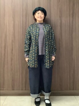 「Jocomomola（ホコモモラ）のアイテム（パンツ）」を使った、Jocomomolaさん（レディース・160cm）の冬コーディネート