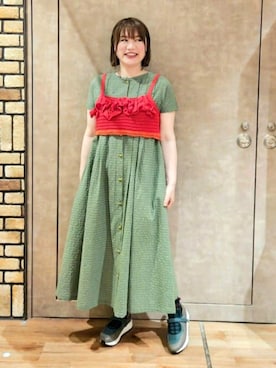 「Jocomomola（ホコモモラ）のアイテム（ワンピース/ドレス）」を使った、Jocomomolaさん（レディース・158cm）の夏コーディネート