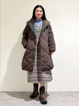 「Jocomomola（ホコモモラ）のアイテム（ジャケット/アウター）」を使った、Jocomomolaさん（レディース・160cm）の冬コーディネート