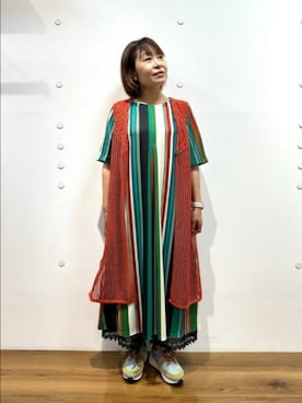 「Jocomomola（ホコモモラ）のアイテム（ワンピース/ドレス）」を使った、Jocomomolaさん（レディース・148cm）の夏コーディネート