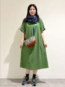 「Jocomomola（ホコモモラ）のアイテム（シューズ）」を使った、Jocomomolaさん（レディース・159cm）の夏コーディネート