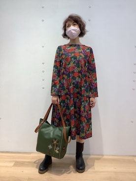 「Jocomomola（ホコモモラ）のアイテム（ワンピース/ドレス）」を使った、Jocomomolaさん（レディース・159cm）の秋コーディネート