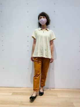 「Jocomomola（ホコモモラ）のアイテム（パンツ）」を使った、Jocomomolaさん（レディース・159cm）の夏コーディネート