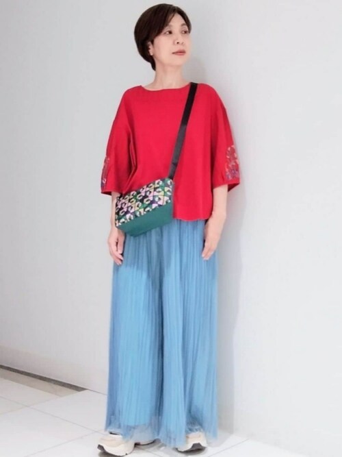 Jocomomola（ホコモモラ） パンツ melonチュール ワイドパンツ