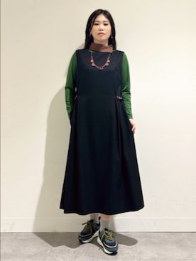 「Jocomomola（ホコモモラ）のアイテム（ワンピース/ドレス）」を使った、Jocomomolaさん（レディース・159cm）の秋コーディネート