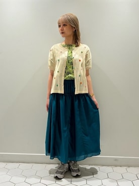 「Jocomomola（ホコモモラ）のアイテム（スカート）」を使った、Jocomomolaさん（レディース・160cm）の夏コーディネート