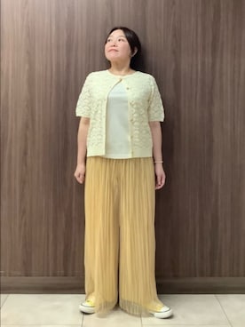 「Jocomomola（ホコモモラ）のアイテム（パンツ）」を使った、Jocomomolaさん（レディース・153cm）の夏コーディネート
