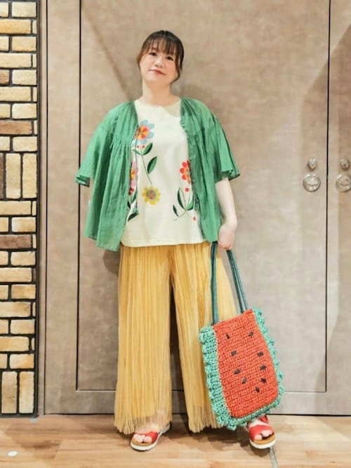 Jocomomola（ホコモモラ） パンツ melonチュール ワイドパンツ