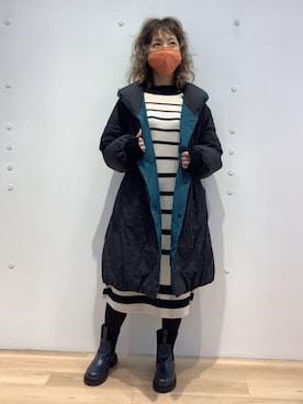 「Jocomomola（ホコモモラ）のアイテム（ジャケット/アウター）」を使った、Jocomomolaさん（レディース・160cm）の冬コーディネート