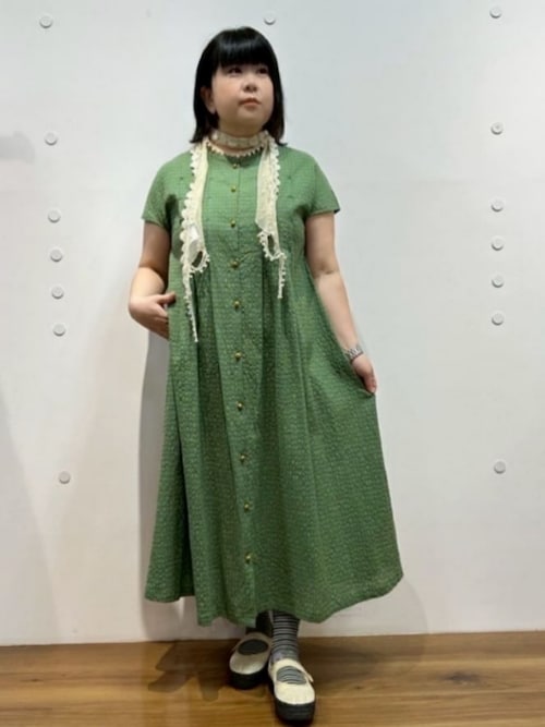 シルクウール混】U-conic green ストール / muto | ファッション
