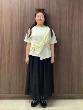 「Jocomomola（ホコモモラ）のアイテム（スカート）」を使った、Jocomomolaさん（レディース・153cm）の夏コーディネート