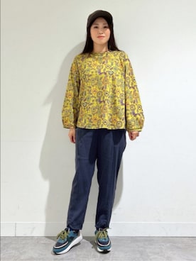 「Jocomomola（ホコモモラ）のアイテム（帽子）」を使った、Jocomomolaさん（レディース・159cm）の秋コーディネート