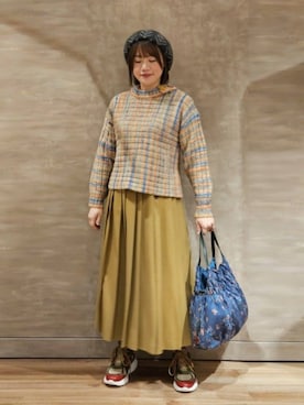 「Jocomomola（ホコモモラ）のアイテム（スカート）」を使った、Jocomomolaさん（レディース・160cm）の冬コーディネート