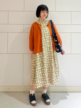 「Jocomomola（ホコモモラ）のアイテム（ワンピース/ドレス）」を使った、Jocomomolaさん（レディース・154cm）の春コーディネート