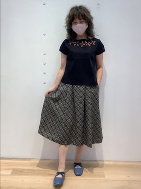 「Jocomomola（ホコモモラ）のアイテム（スカート）」を使った、Jocomomolaさん（レディース・160cm）の春コーディネート