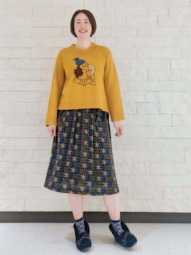 「Jocomomola（ホコモモラ）のアイテム（スカート）」を使った、Jocomomolaさん（レディース・160cm）の冬コーディネート
