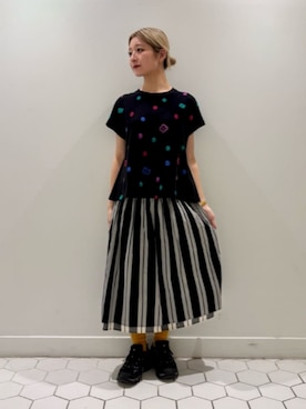 「Jocomomola（ホコモモラ）のアイテム」を使った、Jocomomolaさん（レディース・161cm）の夏コーディネート