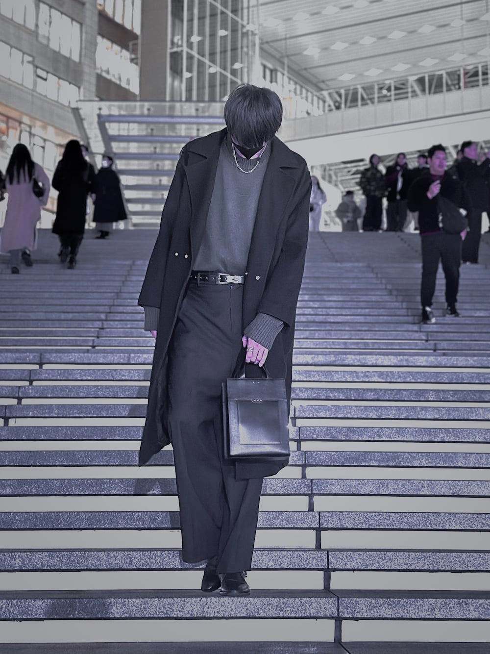 SINSS スラックス Wide tapered two tuck slacks / ワイド