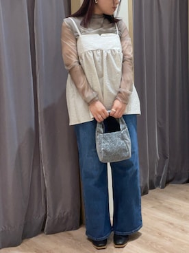 「Te chichi（テチチ）のアイテム（チュニック）」を使った、チナツさん（レディース・152cm）の秋コーディネート