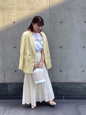 「Te chichi（テチチ）のアイテム（テーラードジャケット）」を使った、チナツさん（レディース・152cm）の春コーディネート