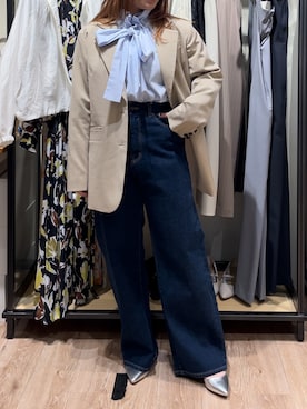 「テチチ(Te chichi)」｜「アイテム（ノーカラージャケット）」を使った、チナツさん（レディース・152cm）の春コーディネート