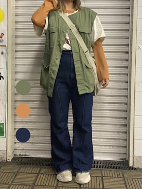 「Lugnoncure（ルノンキュール）のアイテム（その他アウター）」を使った、チナツさん（レディース・152cm）の夏コーディネート