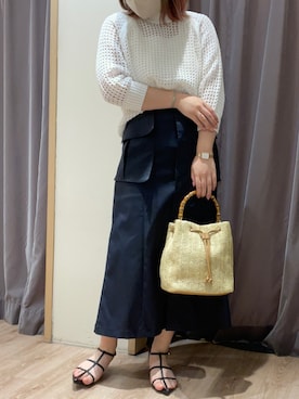 「Aラインスカート」｜「アイテム（サンダル）」を使った、チナツさん（レディース・152cm）の春コーディネート