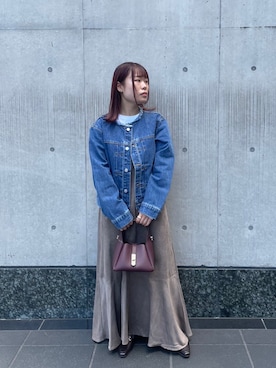 「Gジャン」｜「アイテム（ノーカラージャケット）」を使った、チナツさん（レディース・152cm）の秋コーディネート