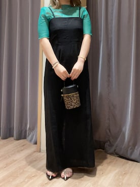 「Te chichi（テチチ）のレーヨンリネンキャミワンピース（ワンピース）」を使った、チナツさん（レディース・152cm）の夏コーディネート