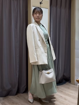「テチチ(Te chichi)」｜「アイテム（ノーカラージャケット）」を使った、チナツさん（レディース・152cm）の春コーディネート