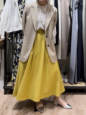 「テチチ(Te chichi)」｜「アイテム（ノーカラージャケット）」を使った、チナツさん（レディース・152cm）の春コーディネート