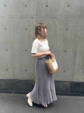 「Te chichi（テチチ）のアイテム（ショルダーバッグ）」を使った、チナツさん（レディース・152cm）の夏コーディネート