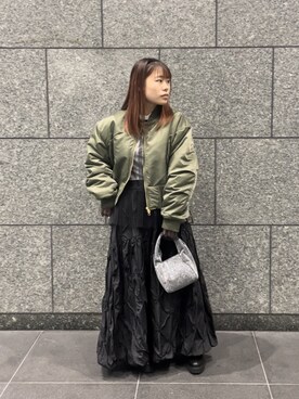 「Te chichi（テチチ）のアイテム（ブルゾン）」を使った、チナツさん（レディース・152cm）の冬コーディネート