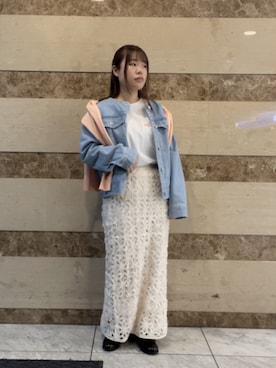 「Te chichi（テチチ）のアイテム（ノーカラージャケット）」を使った、チナツさん（レディース・152cm）の春コーディネート
