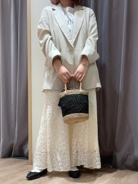 「いまどきジャケット写真」｜「アイテム（バレエシューズ）」を使った、チナツさん（レディース・152cm）の春コーディネート