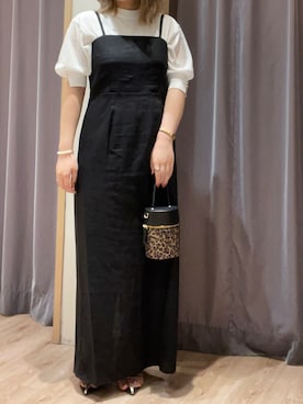 「Te chichi（テチチ）のレーヨンリネンキャミワンピース（ワンピース）」を使った、チナツさん（レディース・152cm）の夏コーディネート