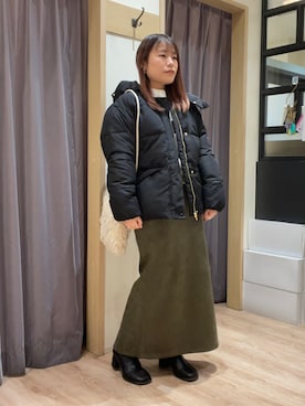 「Lugnoncure（ルノンキュール）のアイテム（その他アウター）」を使った、チナツさん（レディース・152cm）の冬コーディネート