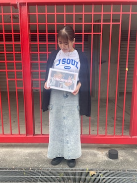 「DISCOAT（ディスコート）のアイテム（カーディガン/ボレロ）」を使った、チナツさん（レディース・152cm）の冬コーディネート