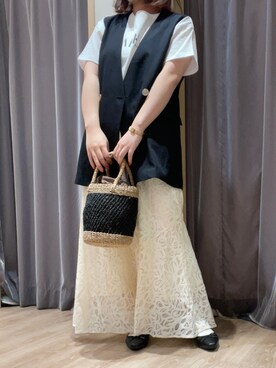 「Tシャツコーデ」｜「アイテム（その他アウター）」を使った、チナツさん（レディース・152cm）の春コーディネート